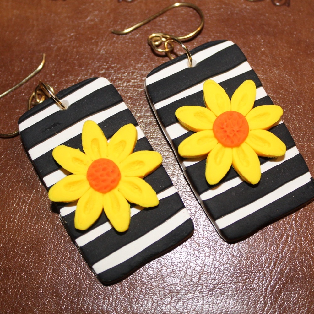 Handmade clay earrings